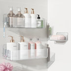 Nieifi Adhesive Shower Shelves, Clear, 3 Pieces by Nieifi