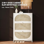 Nicetree Shoe Cabinet Storage for Entryway Slim 9.5" Freestanding Floor Base Shoe Storage Cabinet, 3 Flip Drawers with 3-Position Adjustable Divider, Holds 16-36Pairs, Bright White - Image 3