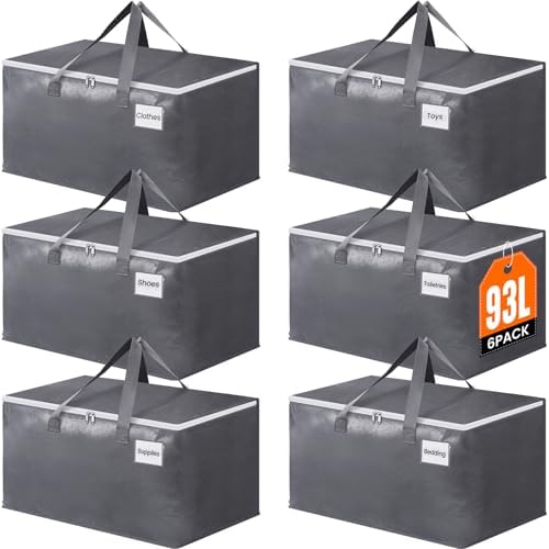 BlissTotes Large Moving Bags, Storage Bags, 93L-6 Pack by BlissTotes