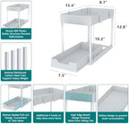 MEAFBIRD 2 Pack Under Sink Organizer, 2 Tier Bathroom Cabinet Organizer with Sliding Basket, Multi-Purpose Under Sink Organizers and Storage for Bathroom Kitchen (White 2 Pack) - Image 2