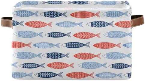 Fish Rectangular Storage Basket Organizer Bin Shelf Baskets For Clothes Gifts For Home Office Dorm by Bzocm