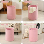 Laundry Basket Hamper Tall Rope Storage Woven for Blanket toys Dirty Clothes in Living Room Bathroom Bedroom (Pink, 100L/26.4Gal) - Image 5