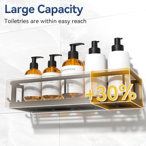YASONIC Shower Caddy Adhesive, Rustproof Shower Organizer with Soap Holder, Large Capacity Shower Shelves for Inside Shower, No Drilling Bathroom Organizers and Storage for Home Decor（3 Pack Black） - Image 4