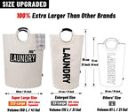 Caroeas Super Large 150L Laundry Basket Pro, Waterproof Laundry Hamper, Collapsible Laundry Basket Easy Storage, Clothes Hamper Stands Up Well, Laundry Bag with Padded Handles (Beige) - Image 3