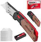ARROW Wooden Handle Folding Utility Knife with 10 Extra SK2 Blades by ArrowToolGroup