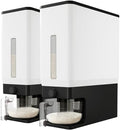 Lifewit Rice Dispenser 25 Lbs, Airtight Storage with Cup, 2 Pack Black by Lifewit