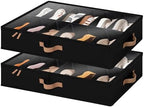 StorageWorks 2-Pack 24-Pair Underbed Shoe Organizer for Closet, Black by StorageWorks