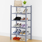 Smiry Bamboo Shoe Rack, 8 Vertical Slats, 5 Tier - 17.3" Wide, Grey by Smiry