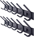WEBI Coat Rack Wall Mounted,17-1/8 Inch Coat Hooks for Hanging Coats,Heavy Duty Metal Hook Rack Rail with 6 Double Dual Hooks Coat Hanger Wall Mount for Clothes Jacket,Black,2 Packs by WEBI