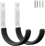 GeeWatom Heavy Duty Steel Garage Hooks,Garage Storage Utility Hooks,Heavy Duty Garage Garden Tool Organizer,Steel Wall Mount Hooks, Garden Hose Hanger, Small U Hooks (Black 2 Pack) by GeeWatom
