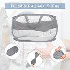 3 Pack Collapsible Laundry Baskets, Foldable Laundry Basket with Pocket, Mesh Pop Up Hampers, Reinforced Handles Dirty Clothes Hamper for Laundry, Bedroom, Bathroom, Dorm, Travel or Camping Grey - Image 4