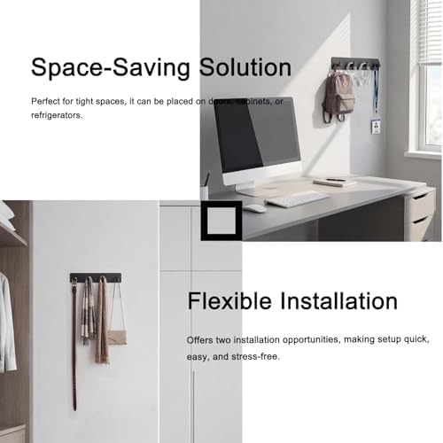 StrugDeas Key Holder for Wall with 2 Self-Adhesive Tapes, Black - Image 5