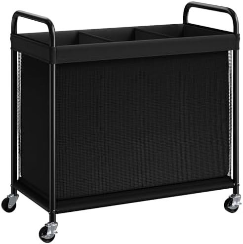 ELYKEN Laundry Hamper 3 Section, 120L Rolling Laundry Sorter with Wheels by ELYKEN
