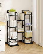 Hzuaneri Vertical Shoe Rack, Shoe Shelves, Wood Shoe Organizer for Closet, Entryway, Shoe Tower for Small Spaces, Free Standing, Adjustable, with 2 Hooks, 6 Tier Black SR04204B - Image 6