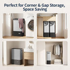 Yecaye Slim Laundry Hamper with Lid, 75L, Black-Gray - Image 3