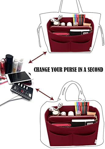 LEXSION Felt Purse Organizer Insert, Tote Bag Shaper Dividers with 5 Sizes - Image 5