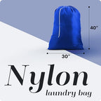 Handy Laundry Extra Large Heavy Duty Laundry Bag – 30" x 40" Durable Nylon, Locking Drawstring Closure, Machine Washable, Fits Laundry Basket, Travel & Dorm Dirty Clothes Organizer, Royal Blue - Image 2