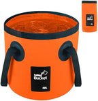 5 Gallon Bucket, Collapsible Bucket with Handle for Outdoor Beach Fishing Gardening, Folding Car Wash Buckets Mop Water Storage Laundry Wash Basin for RV Household Cleaning Supplies Camping Essentials by BIDFUL