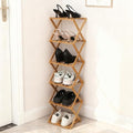 Bamboo Shoe Rack 6 Tier Foldable Shoe Rack for Entryway by Fengzhizhu
