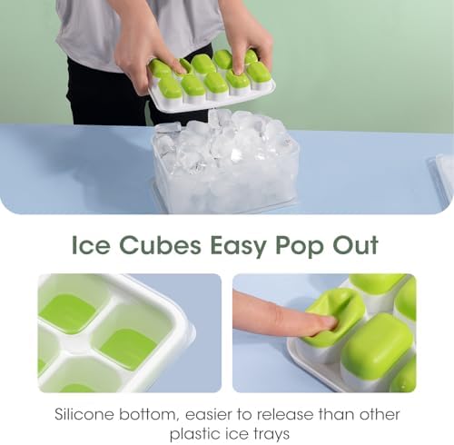 DOQAUS Ice Cube Tray with Lid and Bin,4 Pack Ice Cube Trays for Freezer - Image 5