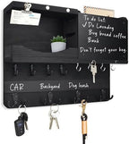 Key Holder Wall Mount with Shelf, Key Hooks for Wall, Black by HEKOOLA