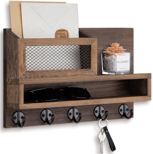 Key Holder for Wall, Mail Organizer with Storage Compartment by Lucundm