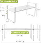 Across-Star Expandable Cabinet Shelf Organizer Rack, Stackable Kitchen Counter Storage Shelves Stand, Adjustable Height Pantry Shelf Spice Rack (White, 1 Pack) - Image 5
