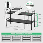 Expandable 2-Tier Under Sink Organizer, 8 Removable Plastic Boards, Tool-Free Installation (Black, 2-Tier 8 Boards) - Image 3