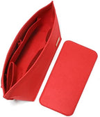 Doxo Purse Organizer Insert for Handbags & Base Shaper 2pc Set, Felt Neverfull PM Organizer Insert, Tote Bag Organizer with Zipper Pocket and Bottle Holder, Fit Neverfull PM and More, Red-M by Doxo