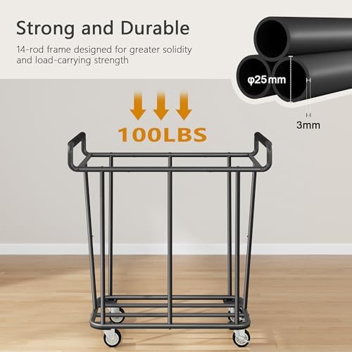 Gewudraw Extra Large Laundry Hamper with Wheels, Heavy Duty Hamper, 360L - Image 3