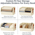 Hanging Closet Organizer Extra Large, Clothes Hanging Shelves for Closet with Divider, Collapsible Closet Storage System, Fabric Closet Hanging Organizer for Home, Dorm, Rv, ,Handbags, Underwear, Sock - Image 5