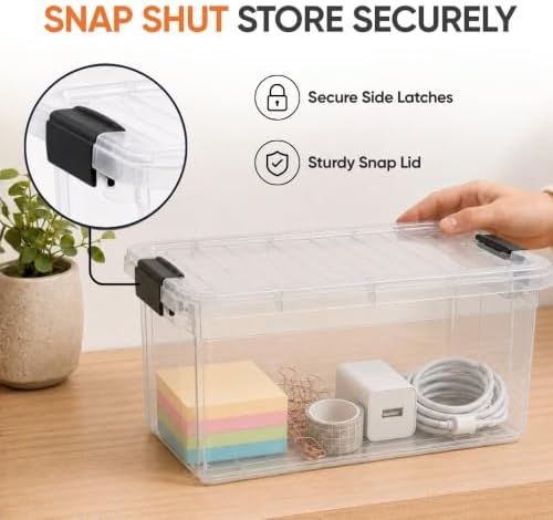 Superio 2.5 Quart Clear Plastic Storage Boxes with Lids, Stackable Organizer Containers, BPA-Free Storage Bins for Home, Office, School & Dorm, 36 Pack - Image 6