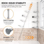 Adjustable Tension Pole Shower Caddy: Rustproof Corner Bathroom Organizer - Image 6