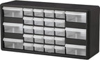 Akro-Mils 26-Drawer Plastic Storage Cabinet, 20"W x 6"D x 10"H, Black by Akro-Mils