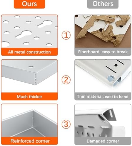 TORACK Pegboard Wall Organizer Kit 48x24 in, Garage Metal Tool Pegboard - Image 5