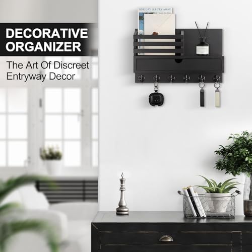 Key Holder Wall Mount, Mail Holder with Storage Drawer - Image 4