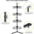 Standing Corner Shower Caddy - 4-Tier Rustproof Adjustable Shower Shelves - Image 4