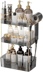 YCIA&DONE Bathroom Counter Organizer, Large Makeup Organizer Countertop, Shelf Storage, Vanity Tray, Easily Assemble for Bathroom Organizers and Storage, Undersink, Cabinet, 3 Tiers Grey by YCIADONE
