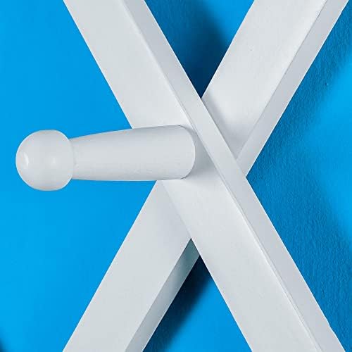 SKOLOO Accordion Wall Hanger with 16 Hooks, Modern Expandable Coat Rack Hat Rack for Wall, Solid Wooden, White - Image 4