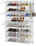 AWTATOS 8 Tiers Shoe Rack Organizer, 32 Pair Shoe Storage Cabinet, Clear by AWTATOS