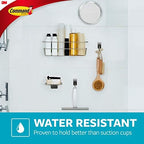 Command Accessory Organizer, Holds up to 2 lb, 3.36" x 3.78" x 4.4" Organizer with 2 Medium Water-Resistant Strips, Satin Nickel, Damage-Free Bathroom Organization - Image 6