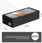 CYhom Under Bed Storage Bins Frame Storage Box Oxford Fabric Sturdy Underbed Container Foldable Stackable Large Capacity Clothes Organizer - Image 4
