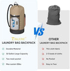 BALEINE 120L Laundry Bag Backpack, 900D Oxford Fabric Large Travel Laundry Bags with Shoulder Straps and 2 Mesh Pockets for College Dorm, Apartment, Laundromat (Khaki, 120L) - Image 5