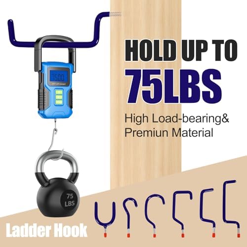 Garage Hooks Heavy Duty, 12-Pack Mixed Utility Garage Hooks, Wall Mounted Steel Tool Hangers for Garage Wall Organizer, Hold Ladders Tools Bikes (Blue, 6 Type & 12 Pack) - Image 3