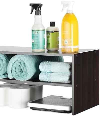 Whitmor Stackable 31" Extra Wide 2-Shelf Storage Organizer, Espresso，2 Pack - Image 4