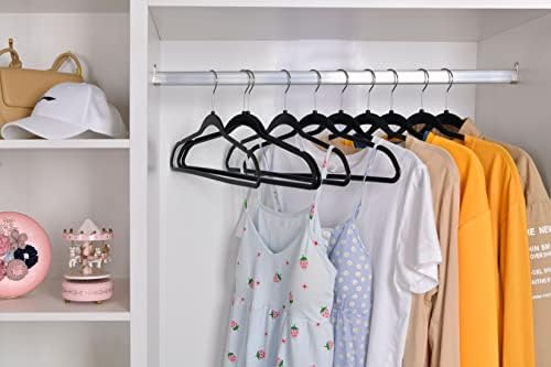 Quality Hangers 20 Pack Plastic Hangers for Clothes - Slim Non-Velvet Hangers with 360° Swivel Chrome Hook & Non Slip Notches - Ideal for Dresses Coats Shirts Jackets & More - Black - Image 3