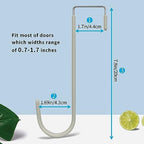 FYY Over the Door Hooks, Single-Hanger 4 Pack, Fits Doors 1.6" Grey - Image 2