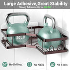 AKTECKE Corner Shower Caddy Organizer Shelf: Adhesive No Drilling Shower Rack Bathtub Shelves - 3Pack Rustproof Bathroom Shower Shelf - Image 4
