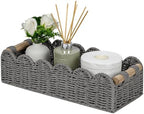CubesLand Scalloped Toilet Paper Storage Basket W/Handle for Home Decor by CubesLand