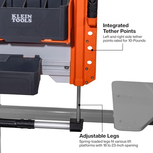 KLEIN TOOLS BC700WA LiftPro 24-Inch Wall Mount System, Heavy-Duty Modular Tool Organization with Four Interior and One Exterior Rail, 50-Pound Capacity Per Rail For Man Lift and Scissor Lift - Image 4